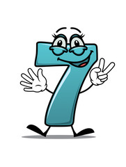 Poster - Happy number 7 making a victory sign