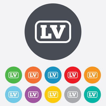 Latvian language sign icon. ,  translation