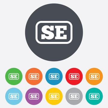 Swedish language sign icon. SE translation