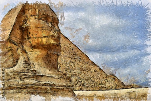 Obraz w ramie The Sphinx drawing