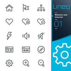 Wall Mural - Lineo - Website and Internet outline icons
