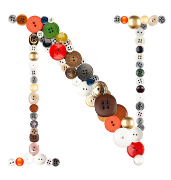 Buttons alphabet  - letter N -