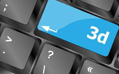 Poster - 3d words symbol on a button keyboard