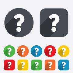 Poster - question mark sign icon. help symbol.