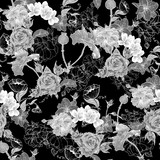 Monochrome Background with Flowers
