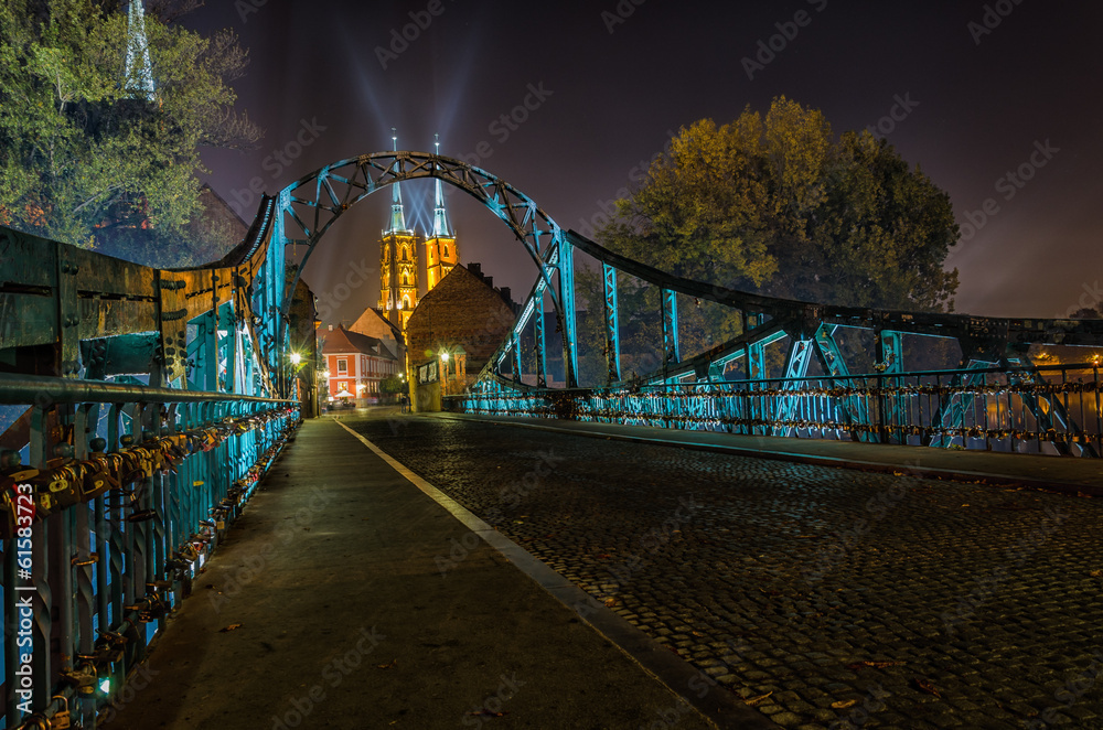 Obraz na płótnie Wrocław most zakochanych w salonie