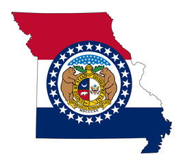 Wall Mural - State of Missouri flag map