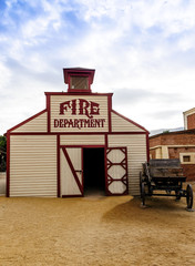 Fototapete - Fire Station at Mini Hollywood Almeria Andalusia Spain