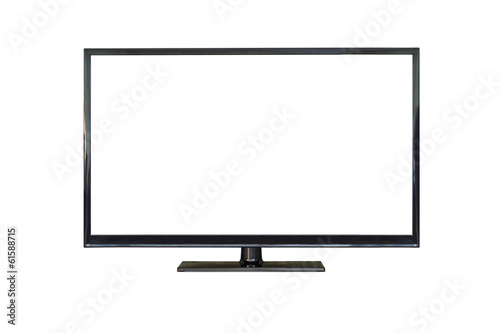 Fotografía Front shot of plasma tv screen isolated on white