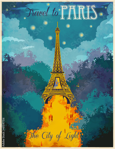 Naklejka dekoracyjna Travel to Paris Poster