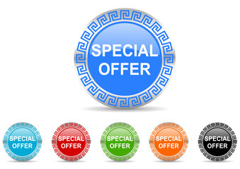 Poster - special offer icon vector set