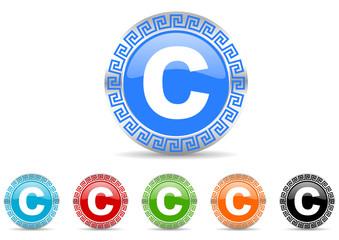 Poster - copyright icon vector set