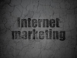 marketing concept: internet marketing on grunge wall background