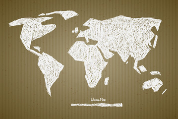 Wall Mural - Vector World Map Illustration