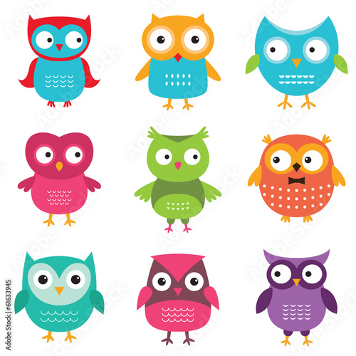 Naklejka na meble Owls set