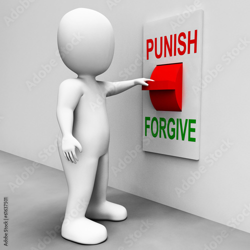 Fotografía Punish Forgive Switch Shows Punishment or Forgiveness