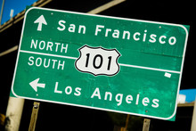 A Green US 101 North/South Highway Sign