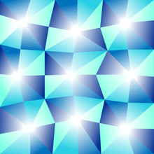 Abstract Blue Background With Glowing Triangles Pattern
