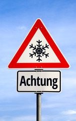 Sticker - Achtung Schnee