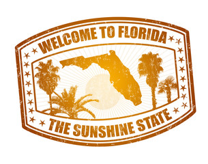 Canvas Print - Welcome to Florida stamp