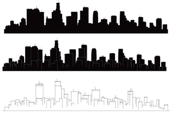 Vector cities silhouettes.