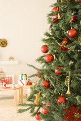 big tree and christmas present