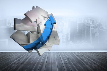 Aufkleber - Composite image of blue arrow on abstract screen