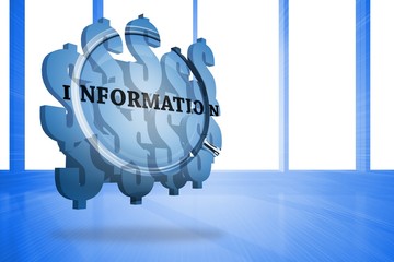 Poster - Composite image of information text on abstract screen