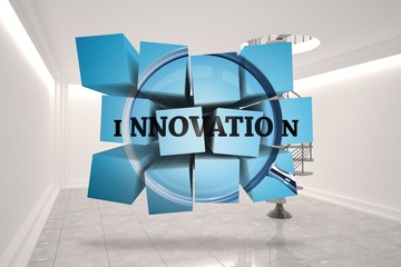 Poster - Composite image of innovation on abstract screen