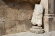 Roman statue and ancient wall background