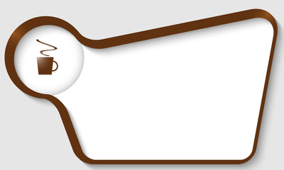 Poster - brown text box for insertion text with cup of coffee