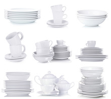 Clean Dishware Isolated On White