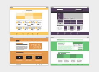 Aufkleber - Abstract flat website set