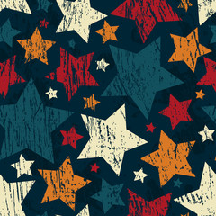 grunge star seamless pattern