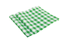 Green Table Napkins On White Background Isolated
