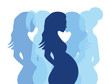 Pregnant woman silhouettes