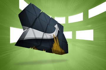 Poster - Composite image of arrow on abstract screen
