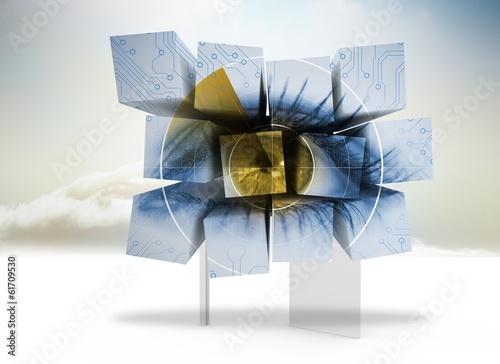 Fototapeta do kuchni Composite image of eye on abstract screen