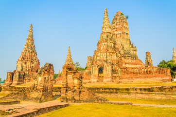 Sticker - Wat Chai Watthanaram temple in ayutthaya Thailand