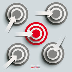 Wall Mural - 5 Paper Cut Arrow Targets