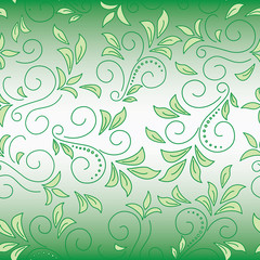 Wall Mural - floral green decorative background with gradient