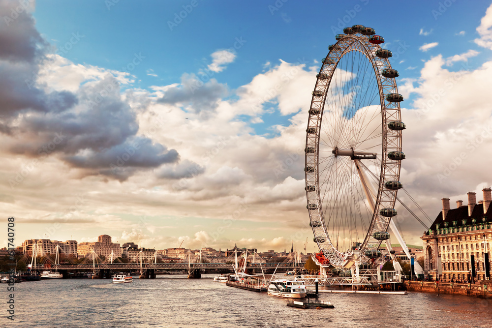 Londyn, Anglia, panorama Wielkiej Brytanii, Tamiza - obrazy, fototapety, plakaty 