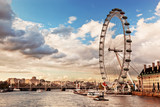 Fototapeta Londyn - London, England the UK skyline. The River Thames