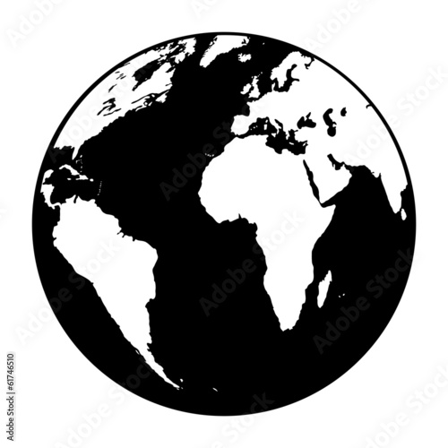 Obraz w ramie Earth sign on white.