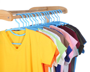 Wall Mural - t-shirts hanging on hangers