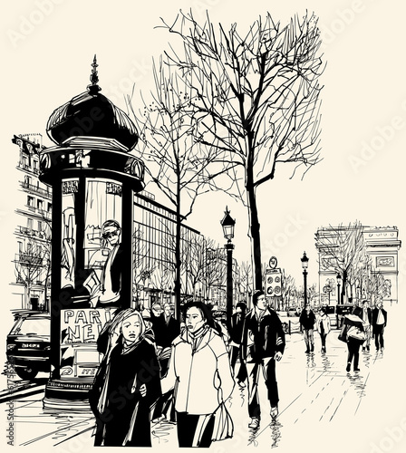 Obraz w ramie Paris - avenue des champs-elysees