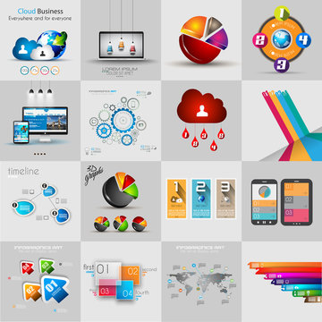 Infographic template collections with a lot of different designs