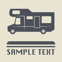 Wall Mural - Camper icon or sign, vector illustration