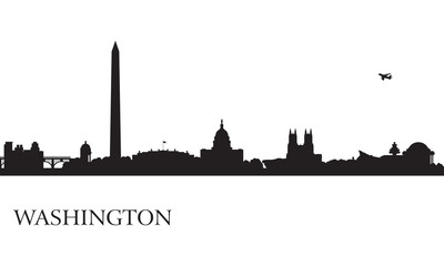 Wall Mural - Washington city skyline silhouette background