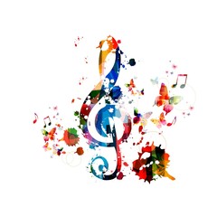 Wall Mural - Colorful music background